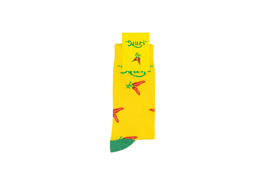 NURI Mid-Length Socks in Yellow Chilies EU - 36/40